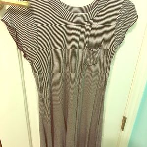 black and white striped t-shirt dress